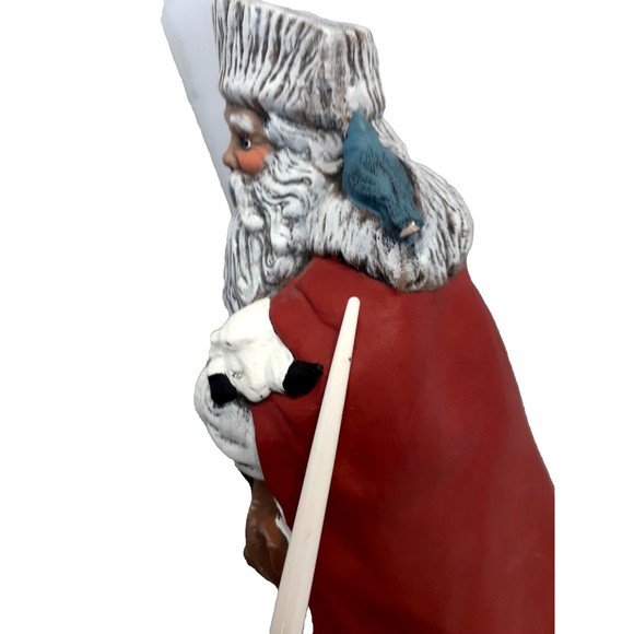 Ceramic Santa Claus figurine with Forest Animal signed on bottom Christmas 11" - Picture 4 of 9